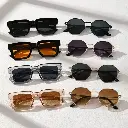 Men's Sunglasses Set 8 Pieces Modern Geometric Design (Street Fashion Style)
